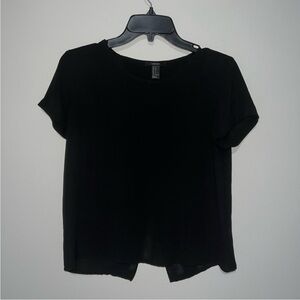 Sheer black forever 21 top with open back Small